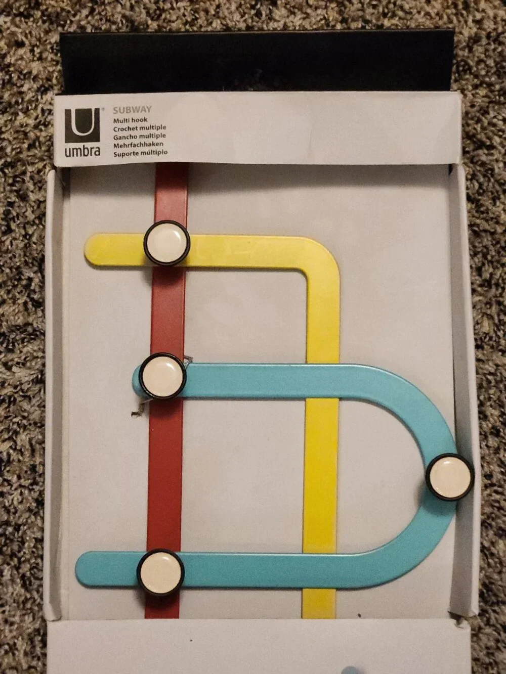 NIB Umbra Subway Wall Mount Coat Hanger / Alan Wisniewski Design / 10 Hooks